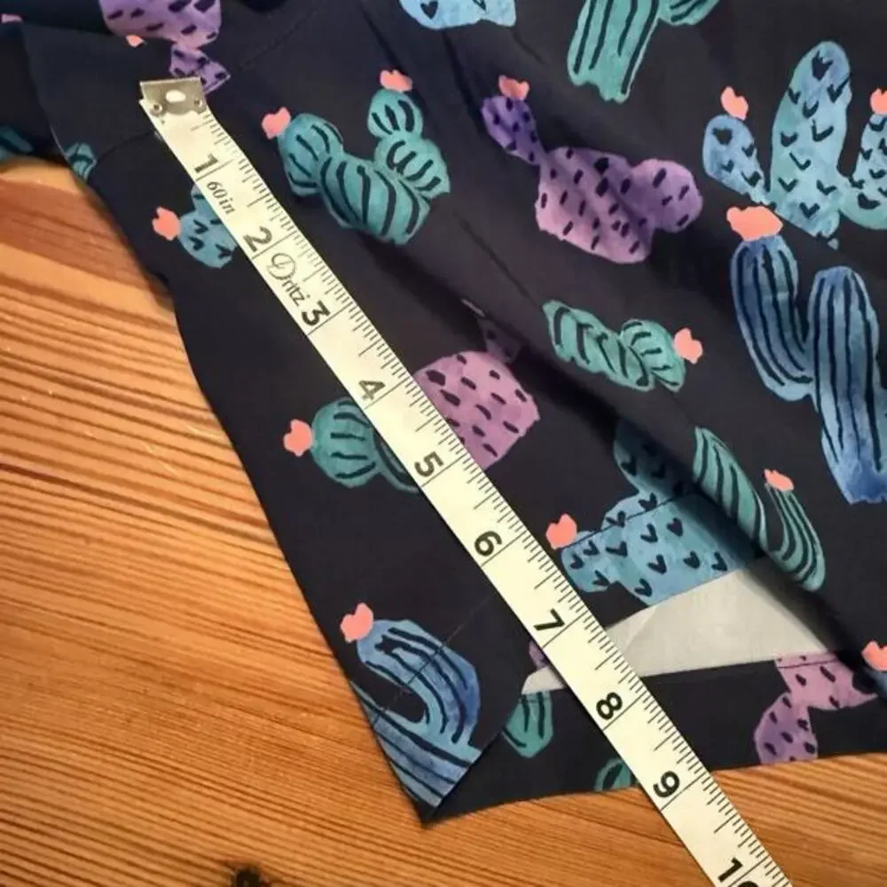 Chubbies‎ Sz MED Swim Trunks Cactus Print Black Lined Drawstring 7” Inseam EUC